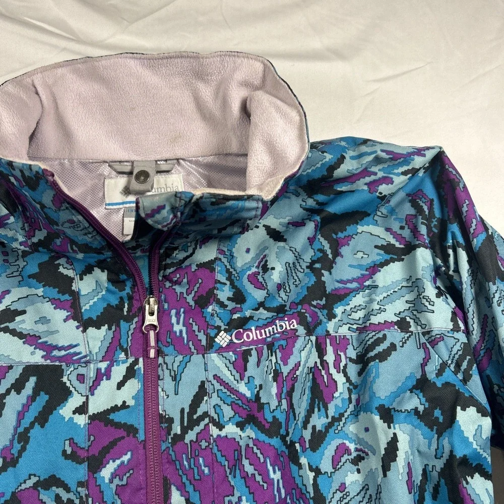 Columbia Jacket Girls size XL 18/20 Purple Floral Camo Omni-Tech Interchange